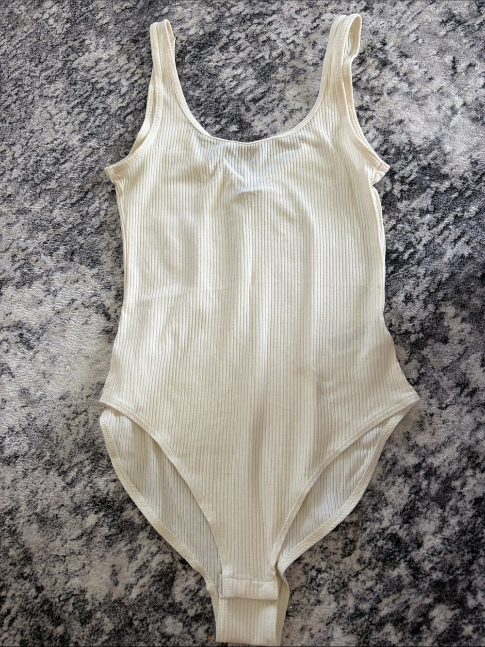 Old Navy Cream Ribbed Tank Bodysuit